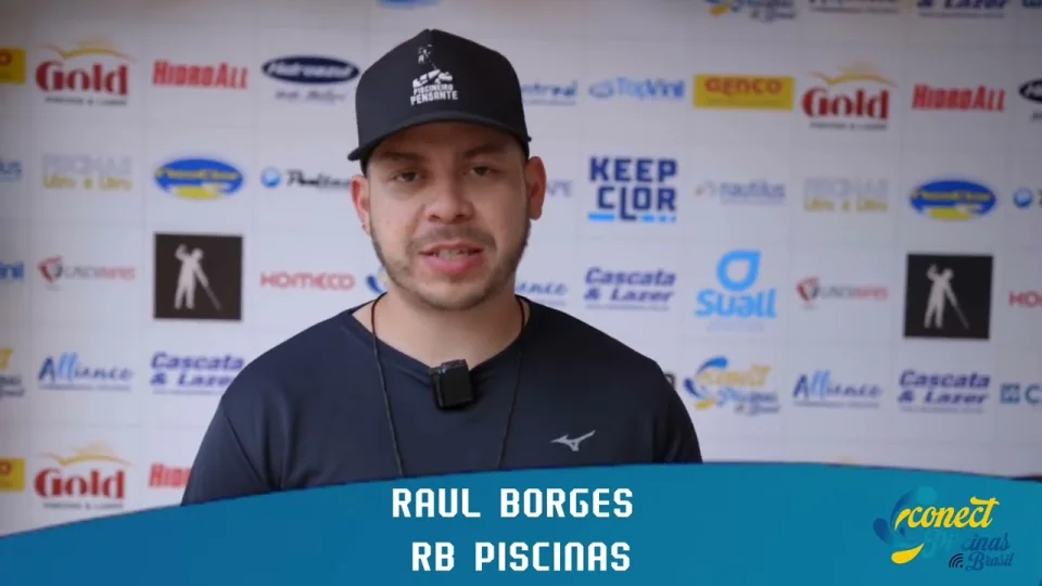 Raul dando seu depoimento sobre o Conect Piscinas Brasil